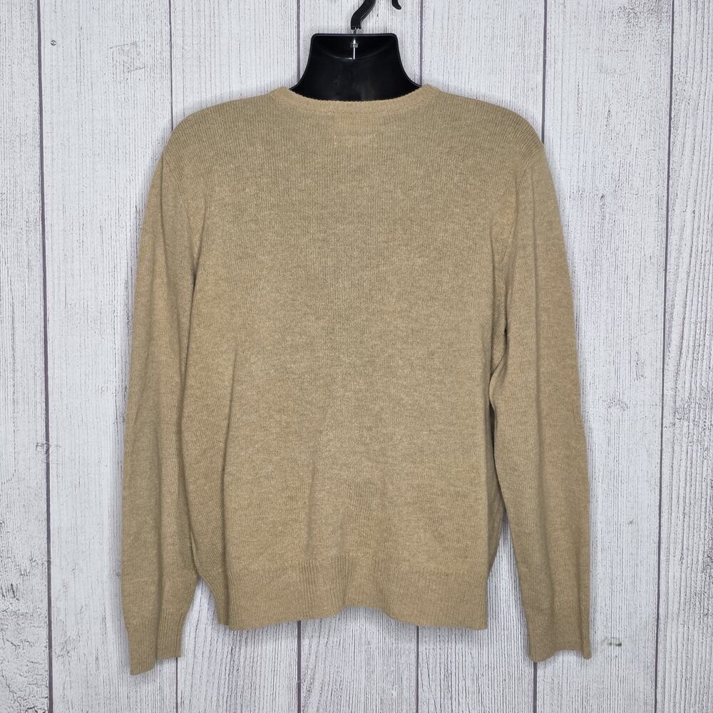 Polo Ralph Lauren Mens XL Lambswool Sweater Camel Tan V Neck Pony Preppy - Picture 4 of 6